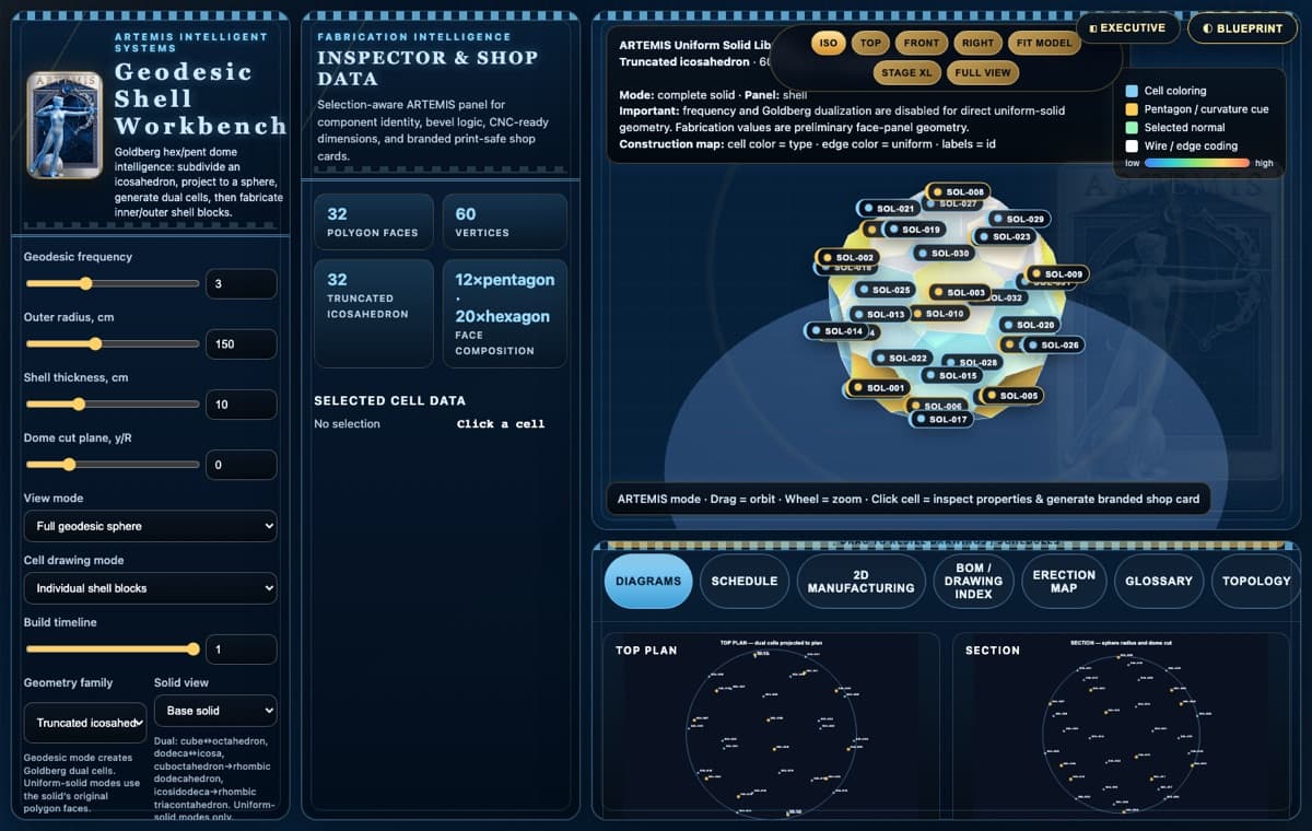 Blueprint palette — navy and cyan engineering theme